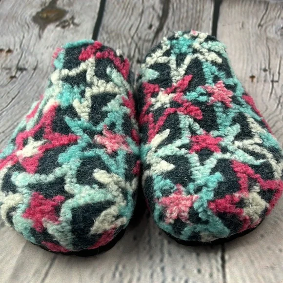 MANDEL Made in Italy Blue White & Pink Stars Slip On Clogs Mules Flats - Picture 13 of 17